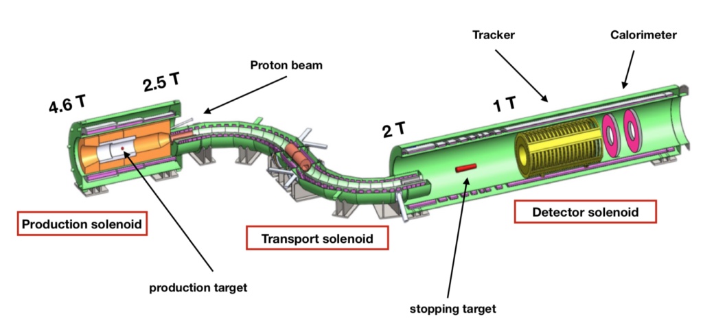 Schematic representation of the Mu2e detector